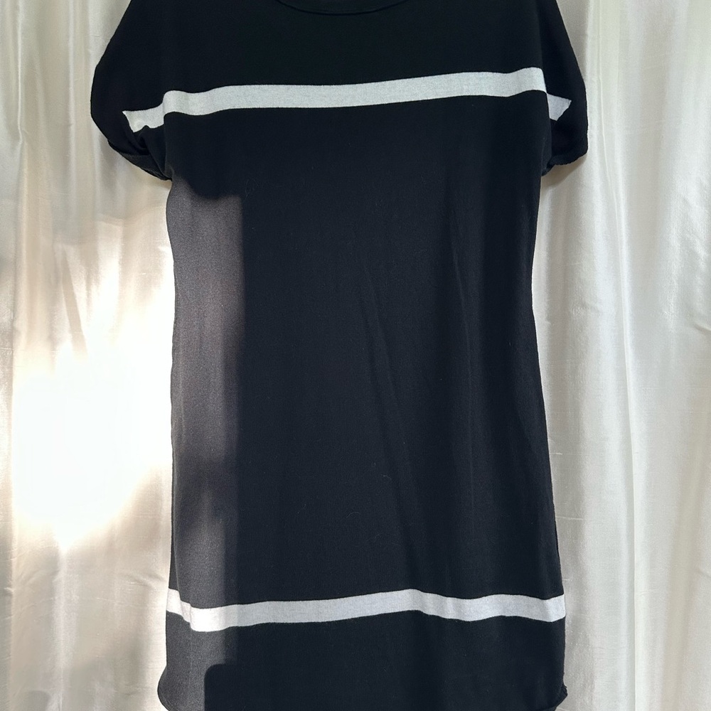 360 CASHMERE Black and White Women's tshirt dress.  Medium